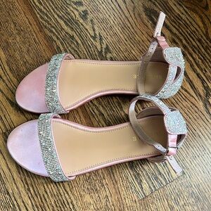 Shesole pink rhinestone flat sandals